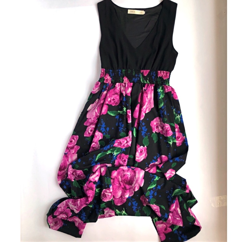 V Neck Floral Maxi Dress | L fits like M